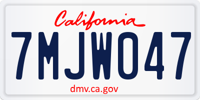 CA license plate 7MJW047