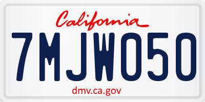 CA license plate 7MJW050