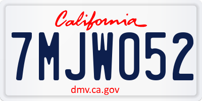 CA license plate 7MJW052