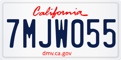 CA license plate 7MJW055