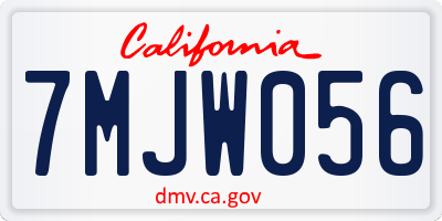 CA license plate 7MJW056