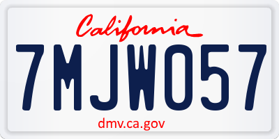 CA license plate 7MJW057