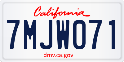 CA license plate 7MJW071