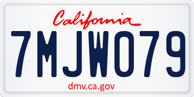 CA license plate 7MJW079