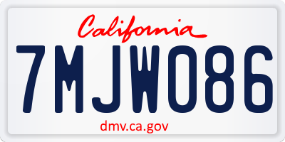 CA license plate 7MJW086