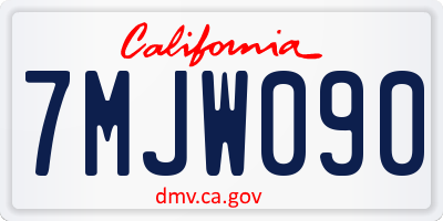CA license plate 7MJW090