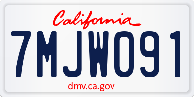 CA license plate 7MJW091