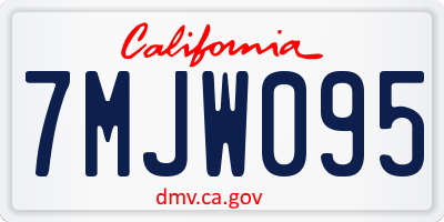 CA license plate 7MJW095