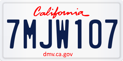 CA license plate 7MJW107