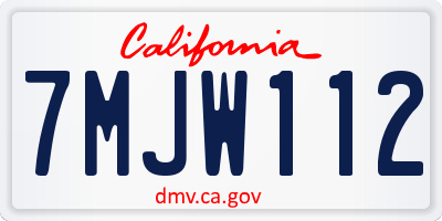 CA license plate 7MJW112
