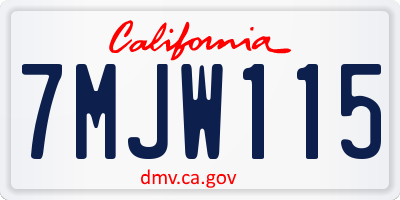 CA license plate 7MJW115