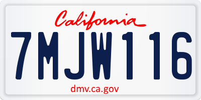 CA license plate 7MJW116