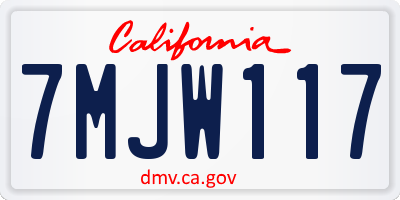 CA license plate 7MJW117