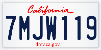 CA license plate 7MJW119