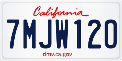 CA license plate 7MJW120