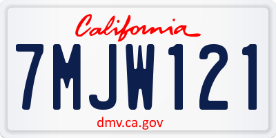 CA license plate 7MJW121