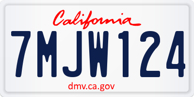 CA license plate 7MJW124