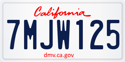 CA license plate 7MJW125