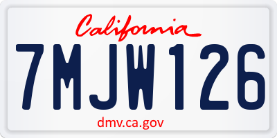 CA license plate 7MJW126
