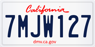 CA license plate 7MJW127