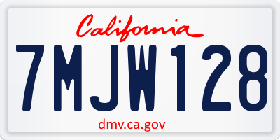 CA license plate 7MJW128