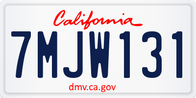 CA license plate 7MJW131