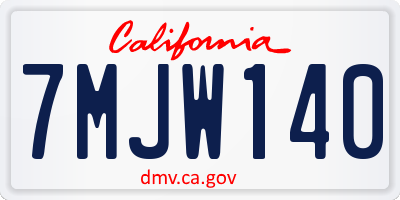 CA license plate 7MJW140