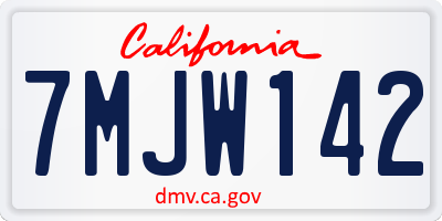 CA license plate 7MJW142