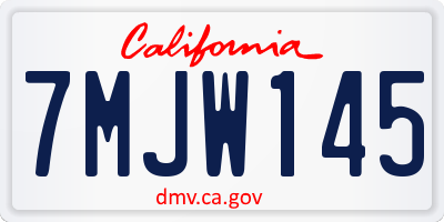 CA license plate 7MJW145