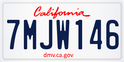 CA license plate 7MJW146