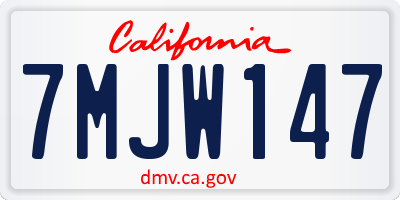 CA license plate 7MJW147