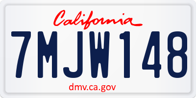 CA license plate 7MJW148