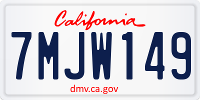 CA license plate 7MJW149