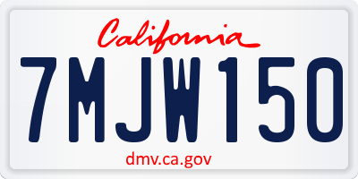 CA license plate 7MJW150