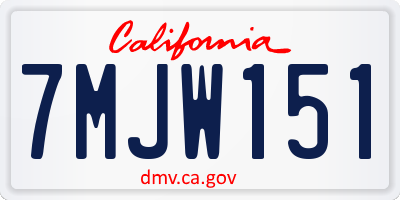 CA license plate 7MJW151