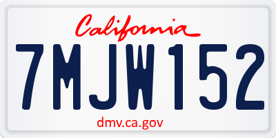 CA license plate 7MJW152