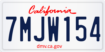 CA license plate 7MJW154