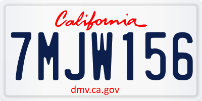 CA license plate 7MJW156