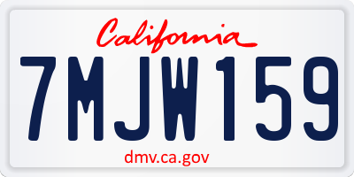 CA license plate 7MJW159