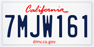 CA license plate 7MJW161