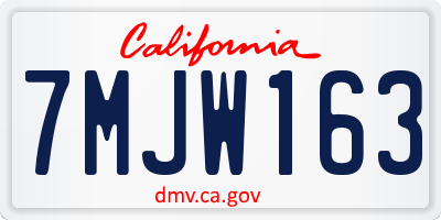 CA license plate 7MJW163