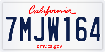 CA license plate 7MJW164