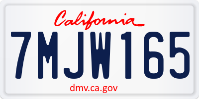 CA license plate 7MJW165