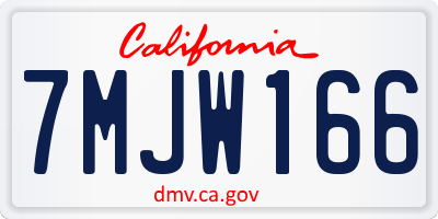 CA license plate 7MJW166