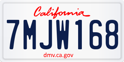 CA license plate 7MJW168