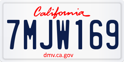 CA license plate 7MJW169