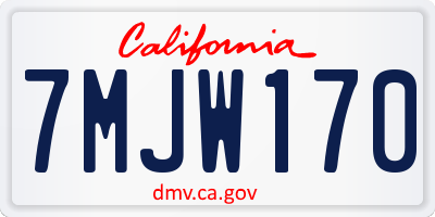 CA license plate 7MJW170