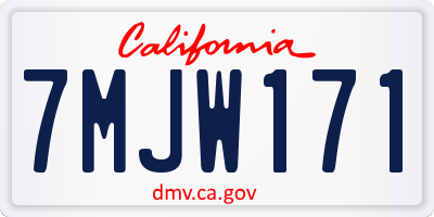 CA license plate 7MJW171