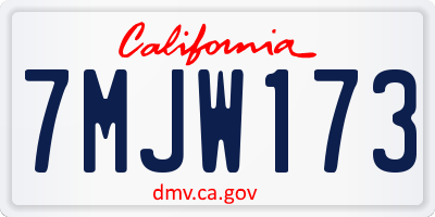 CA license plate 7MJW173