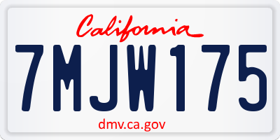 CA license plate 7MJW175